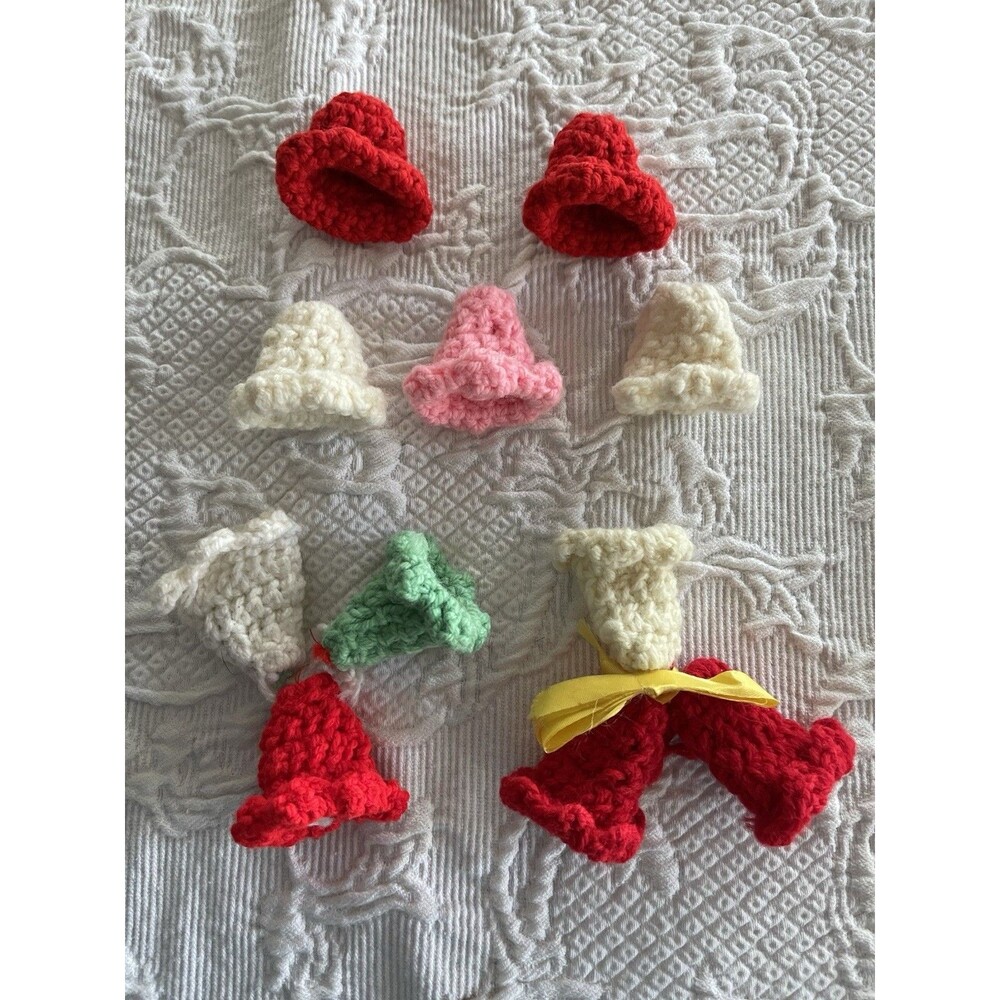 Crochet Christmas Bell Ornaments Set Of 5 Singles & 2 Sets of 3